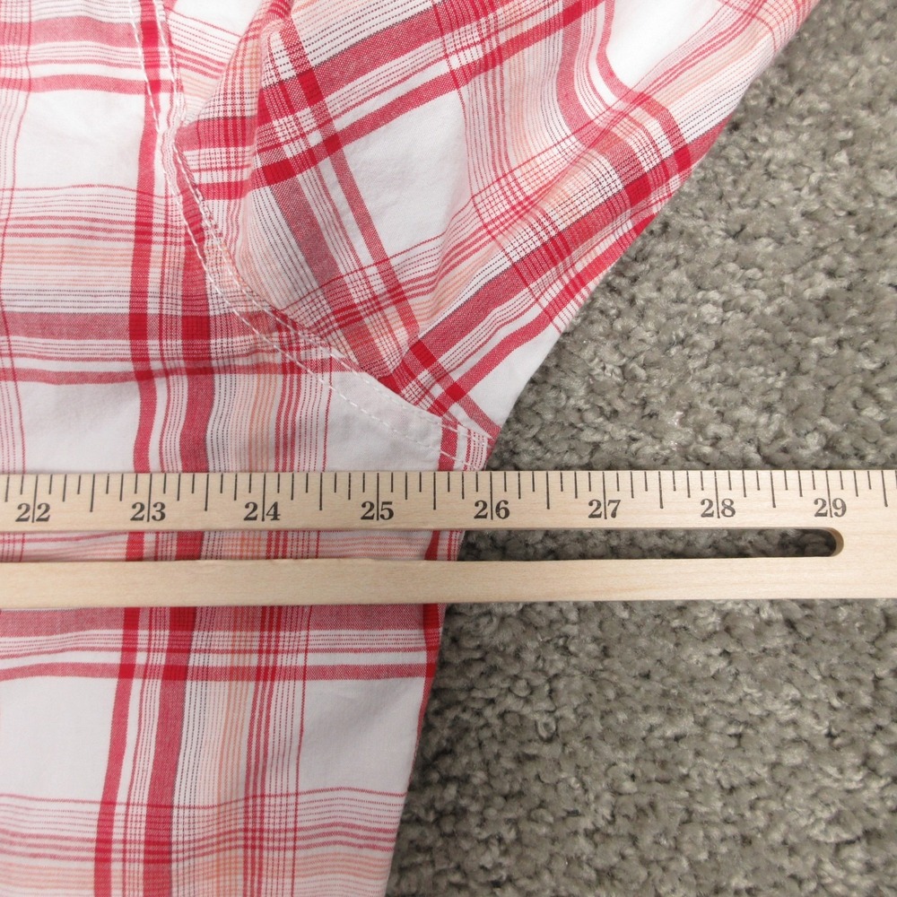 Wrangler Shirt Mens XL Pink Plaid 20X Competition Advanced Comfort Pearl Snap - Picture 6 of 7